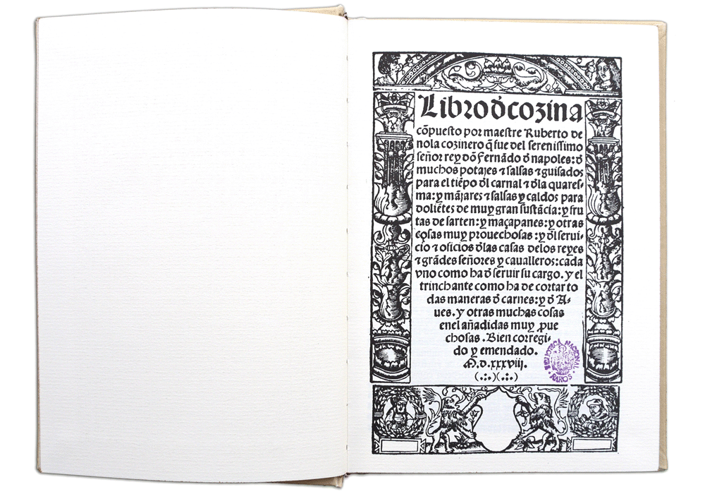 Libro cozina-Ruperto Nola-Cromberger-Incunabula & Ancient Books-facsimile book-Vicent García Editores-0 Opened